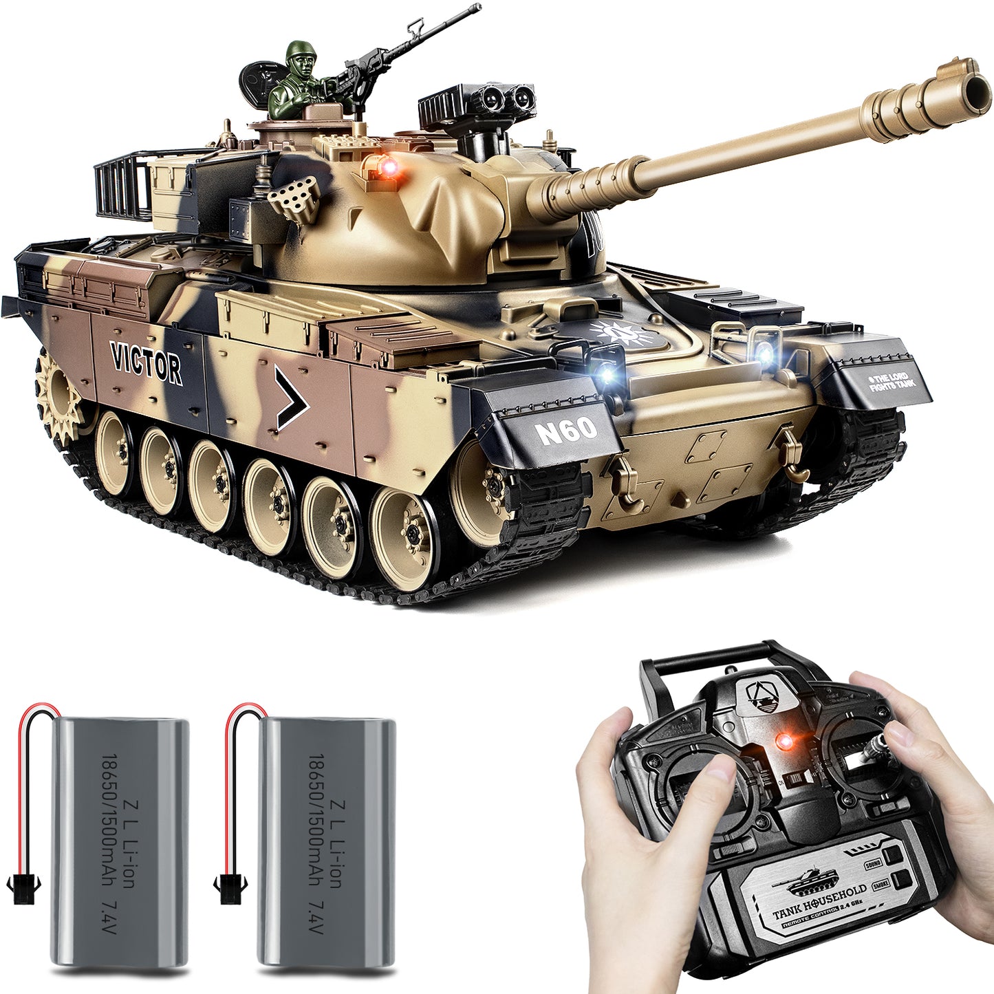 1:18 Yellow US M60 RC Tank 824
