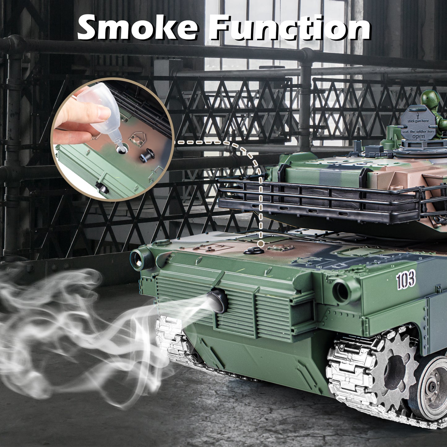 1:18 Green Alloy Metal M1A2 RC Tank 817Pro
