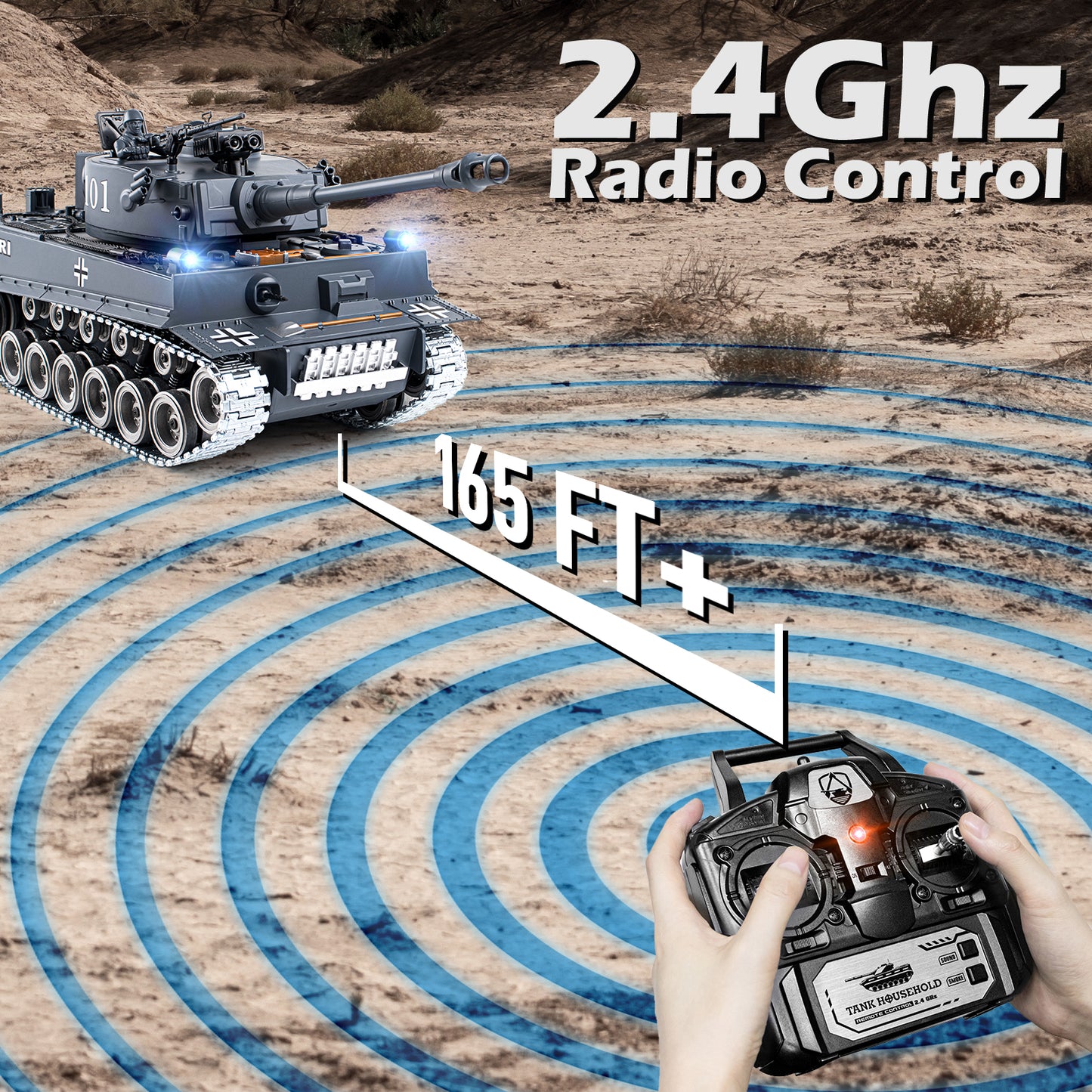 1:18 Alloy Metal German TigerI RC Tank 812Pro