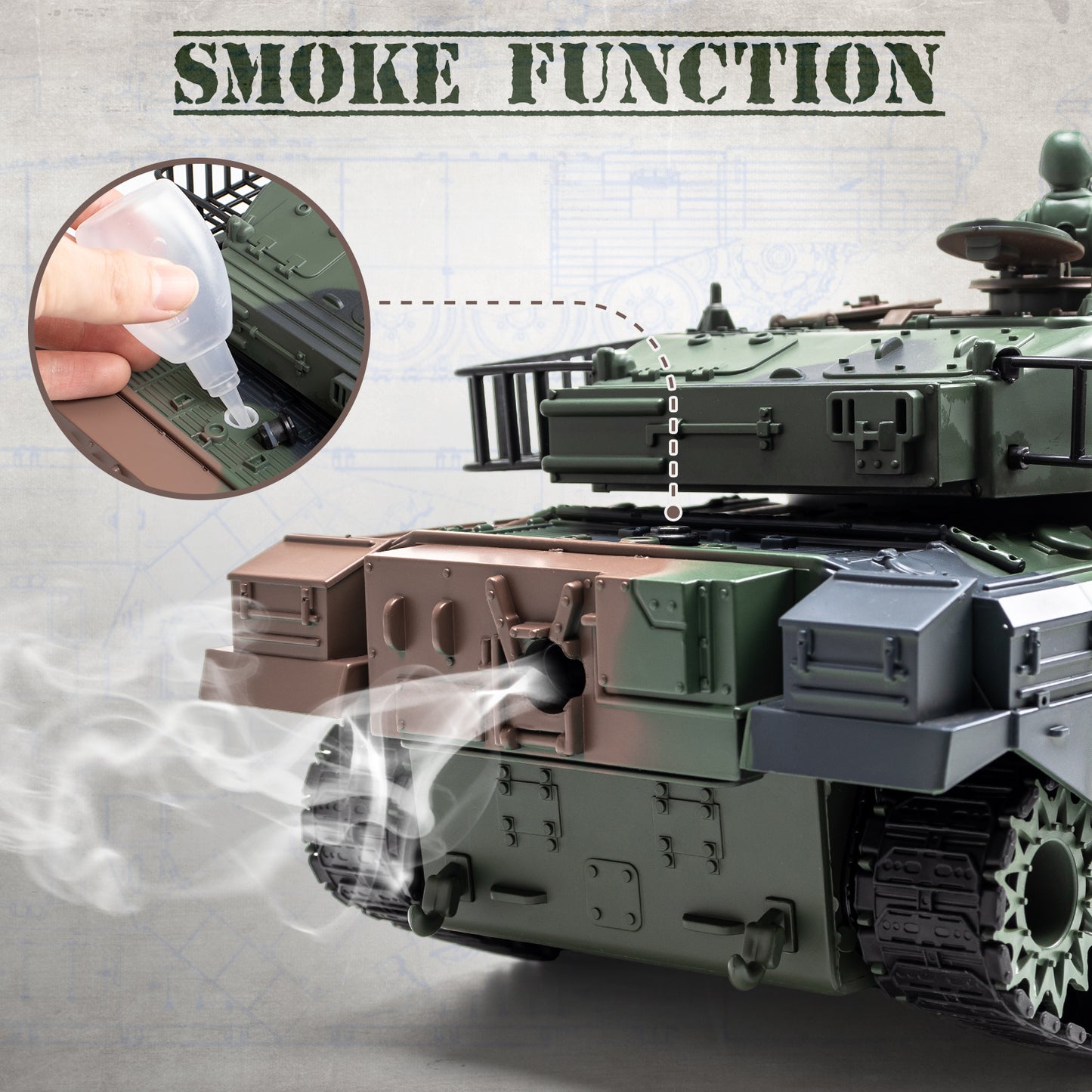 1:18 Green US M60 RC Tank 825