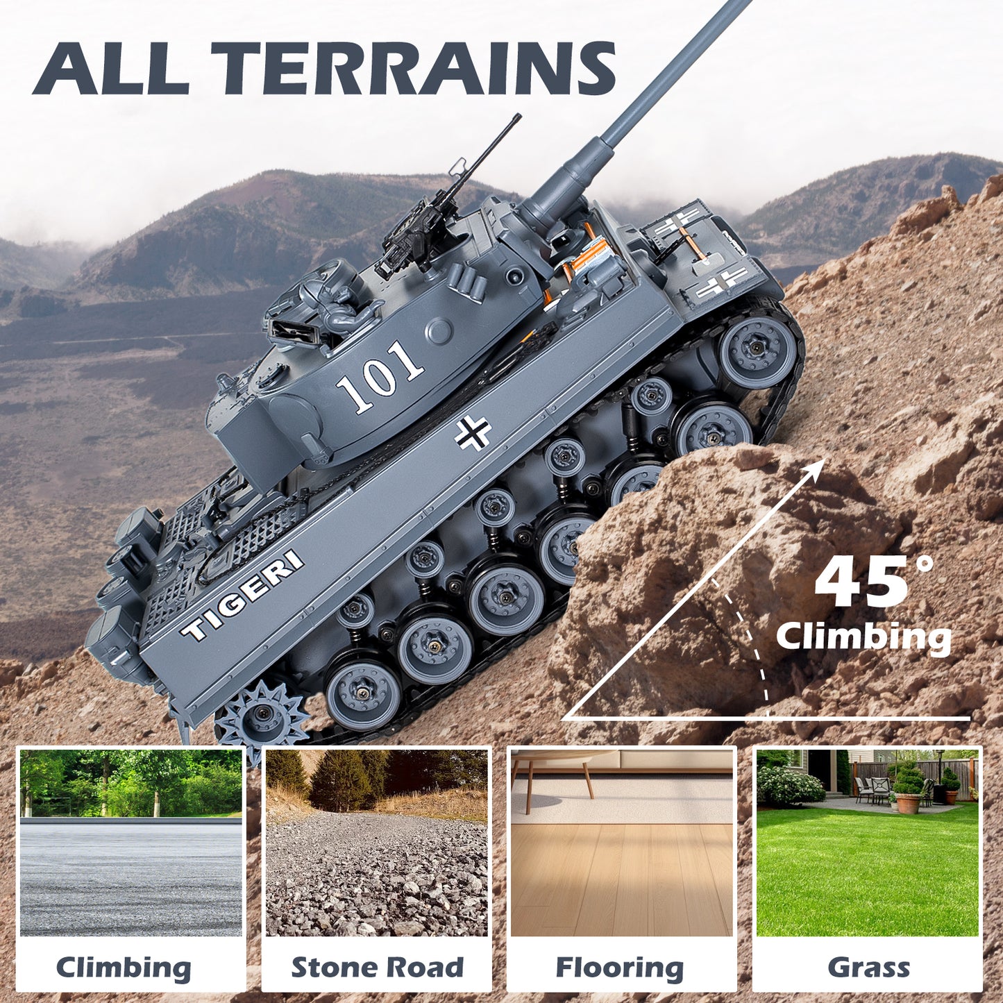 1:18 WW2 German Tiger I RC Tank 812