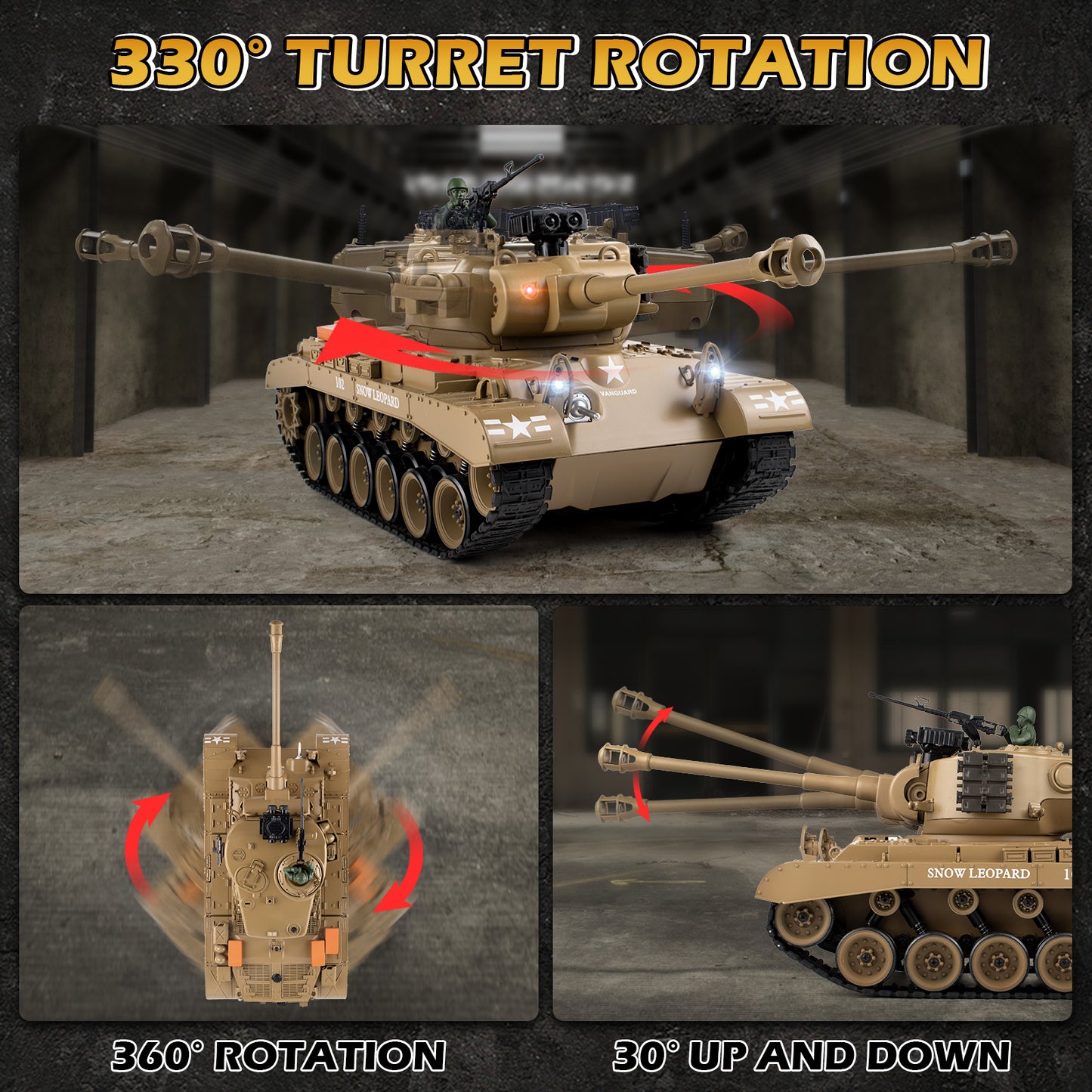 1:18 Yellow US M26 Pershing RC Tank 815
