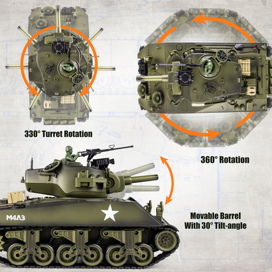 1/18 US M4A3 Sherman RC Tank 828