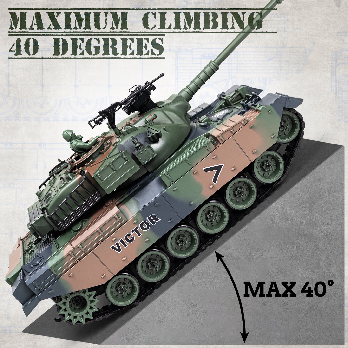 1:18 Green US M60 RC Tank 825