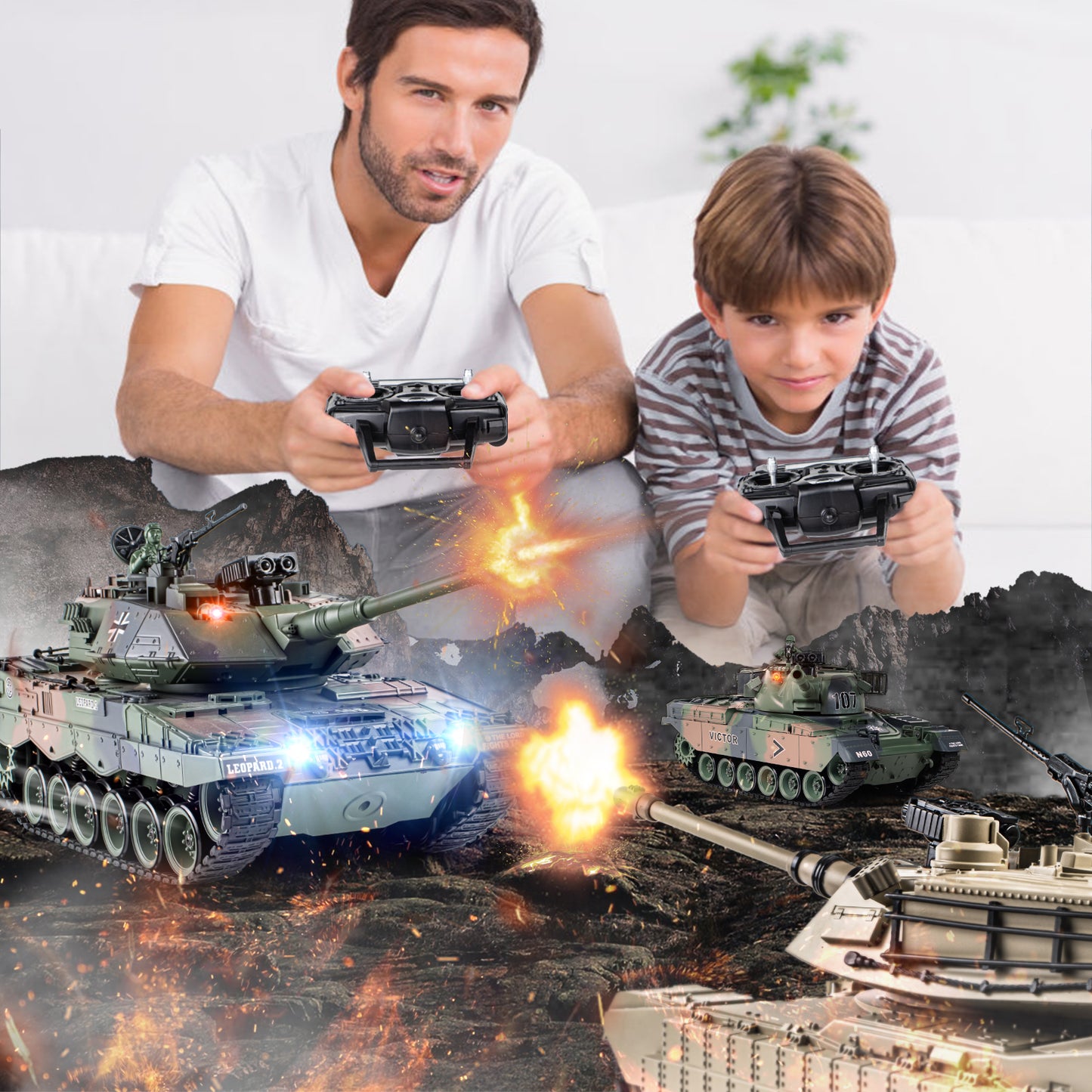 1:18 Green German Leopard II RC Tank 822