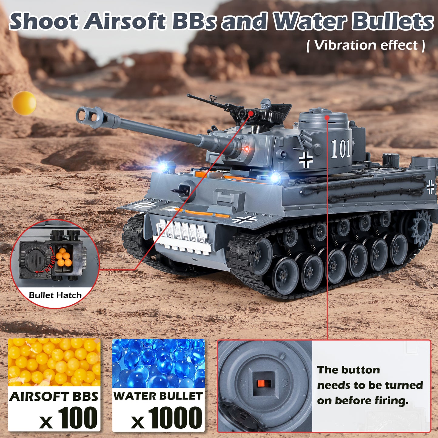 1:18 WW2 German Tiger I RC Tank 812