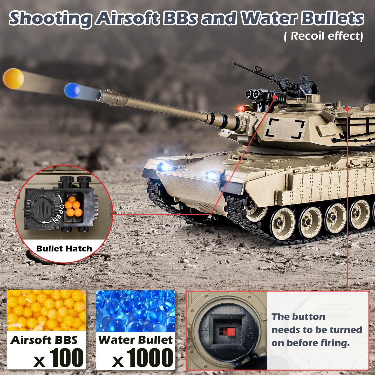1:18 RC Tank Abrams M1A2 829