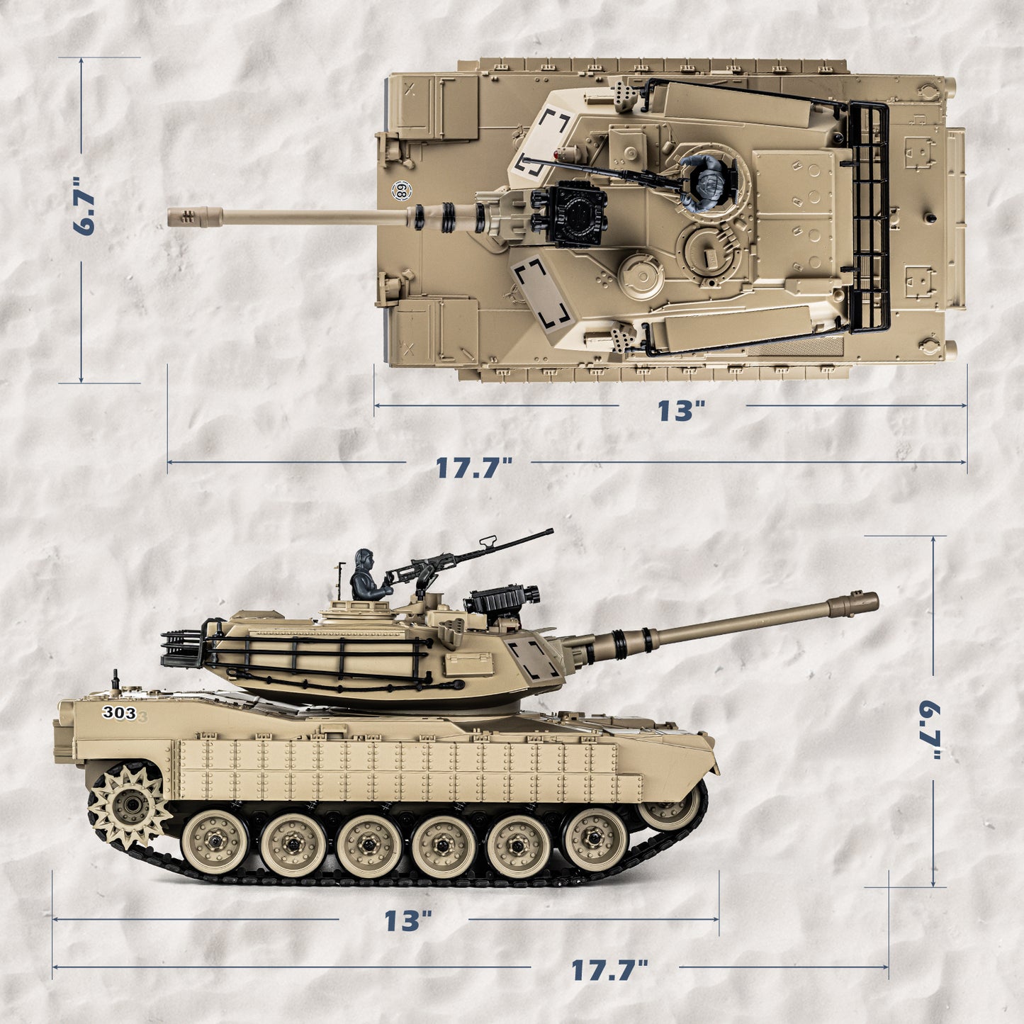 1:18 RC Tank Abrams M1A2 829
