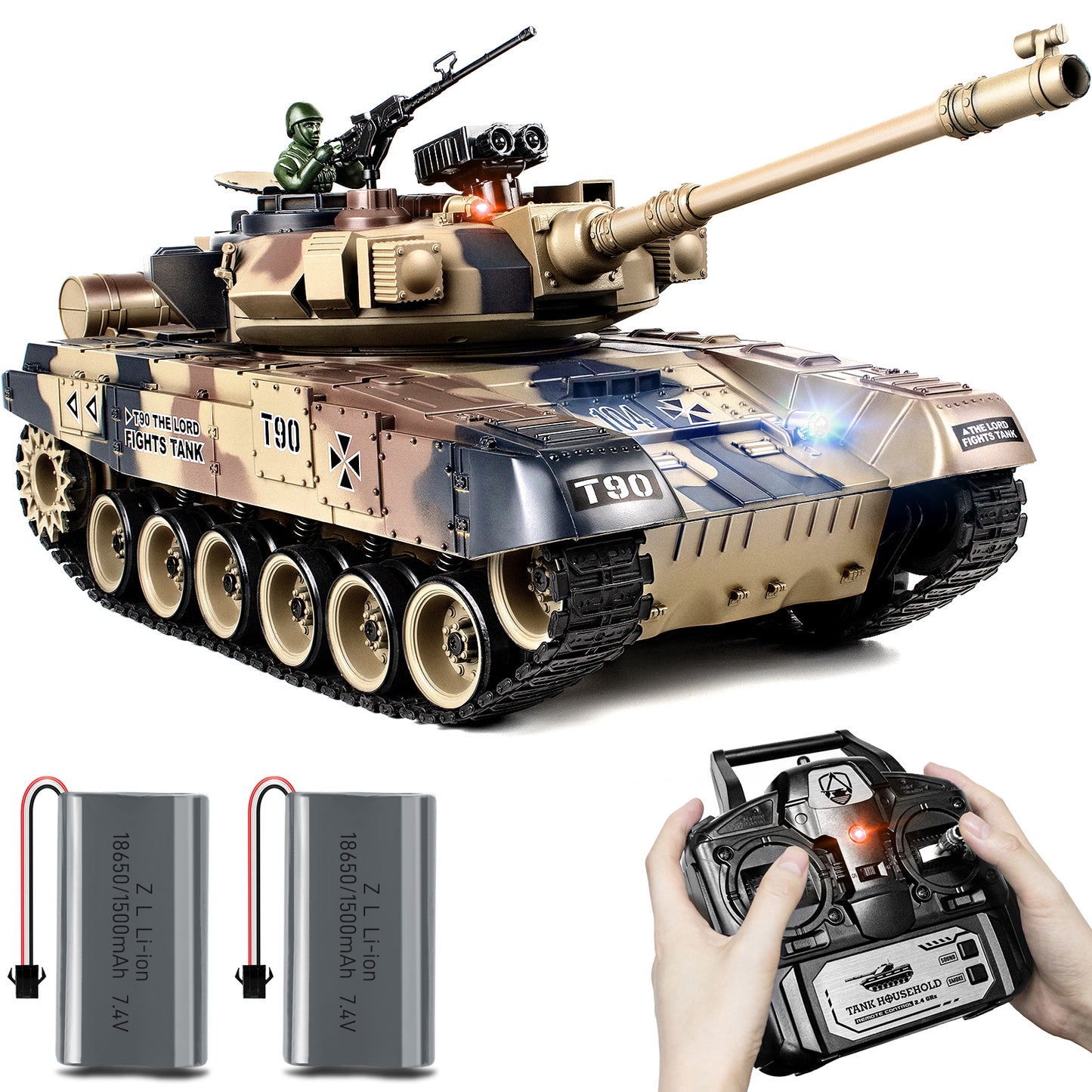 1:18 Yellow Russian T90 RC Tank 819