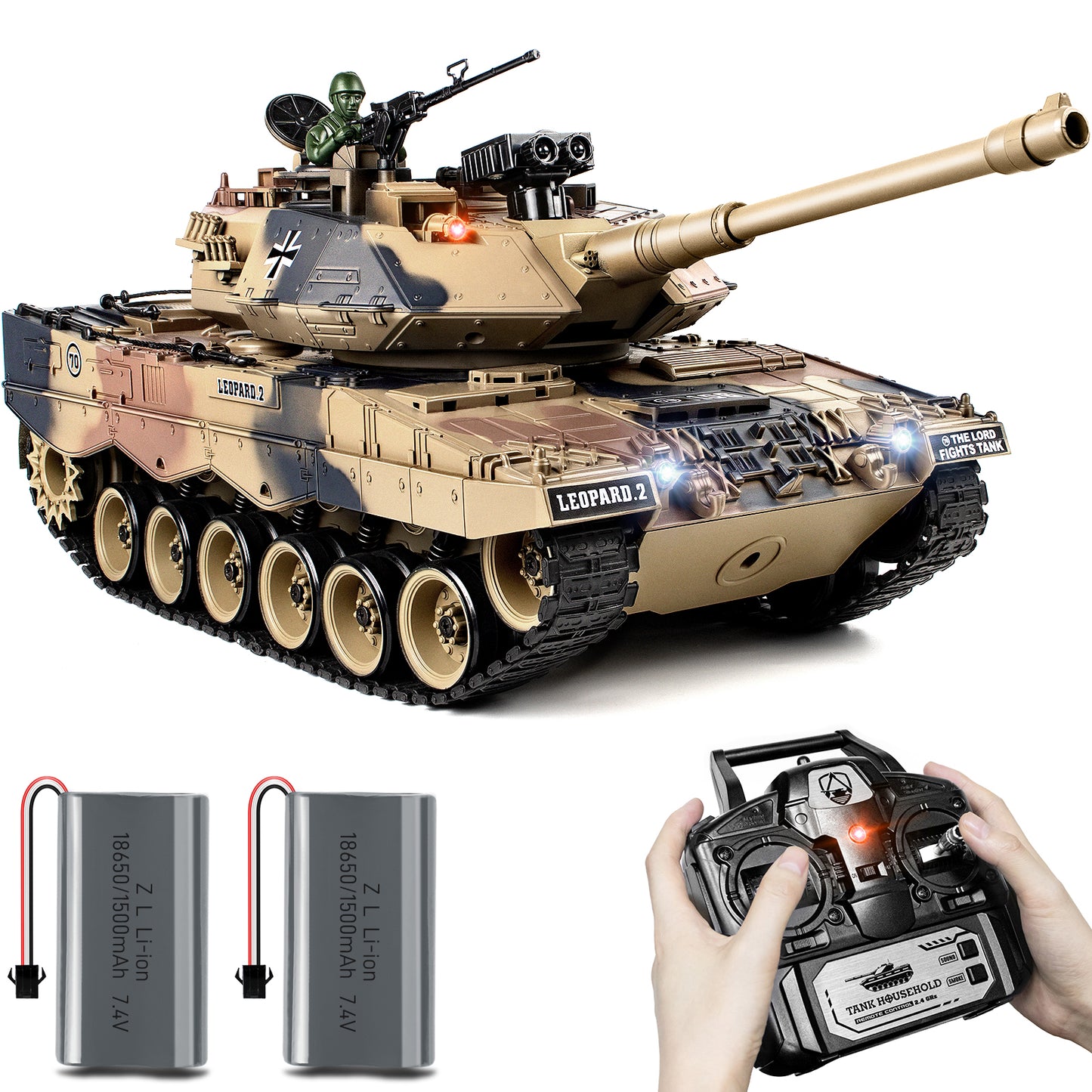 1:18 Yellow US M1A2 Battle RC Tank 816