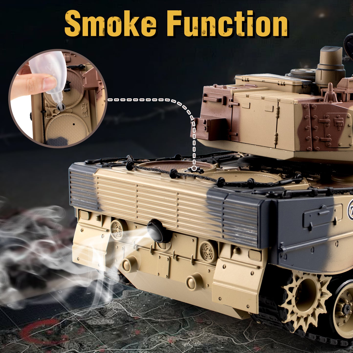 1:18 Yellow US M1A2 Battle RC Tank 816