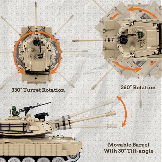 1:18 Alloy Metal M1A2 Abrams RC Tank 829Pro