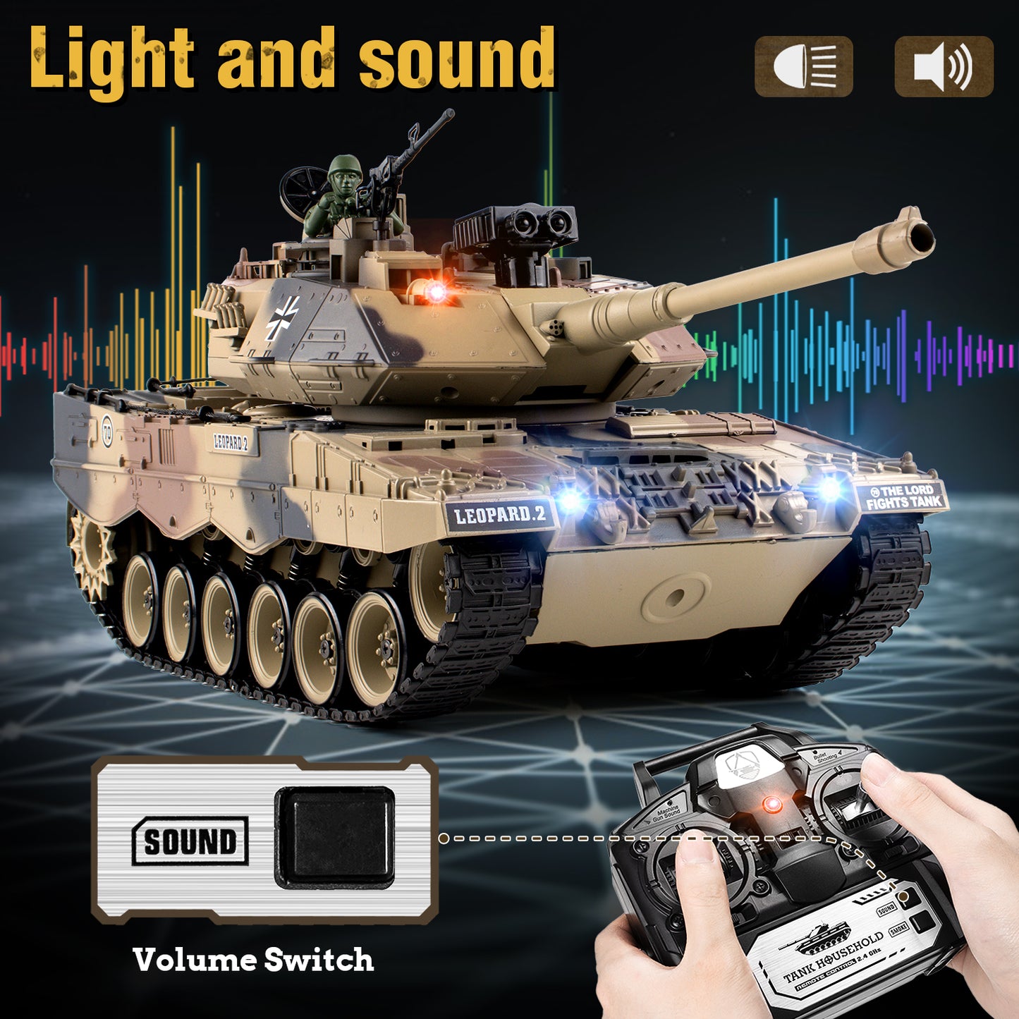 1:18 Yellow US M1A2 Battle RC Tank 816