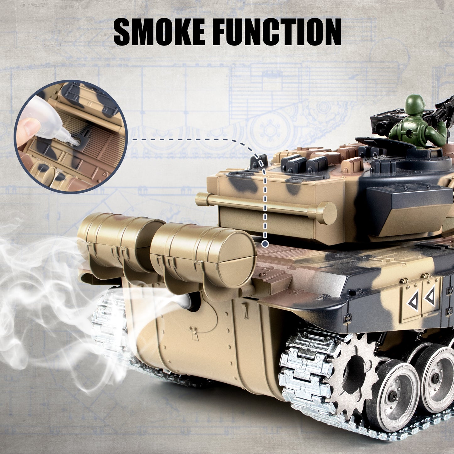 1:18 Yellow Alloy Metal Russia T90 RC Tank 819Pro