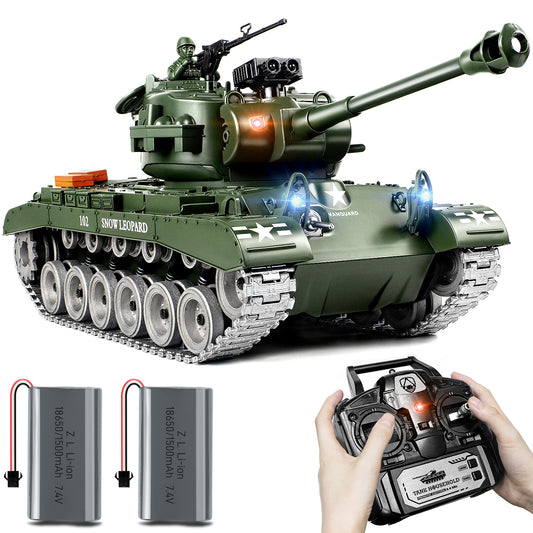 1:18 Green Alloy Metal US M26 Pershing RC Tank 814Pro