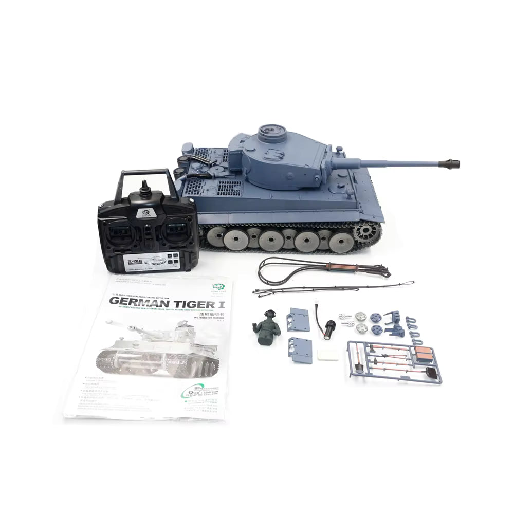 Henglong 1/16 Upgraded Full Metal German Tiger I RTR RC Tank 3818-1 Model 360 Degree Rotating BB shooting