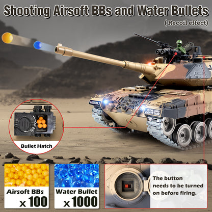 1:18 Yellow Alloy Metal German Leopard II RC Tank 823Pro
