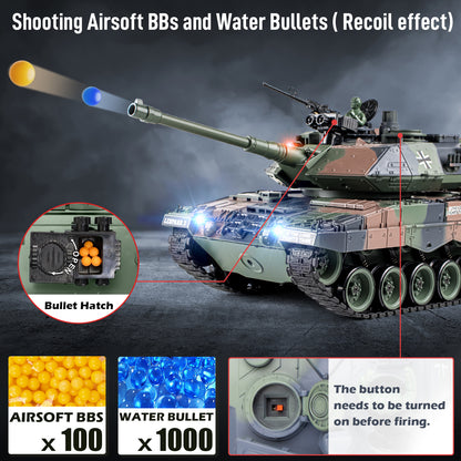 1:18 Green German Leopard II RC Tank 822