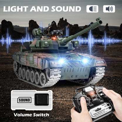 1:18 Green Alloy Metal Russia T90 RC Tank 818Pro