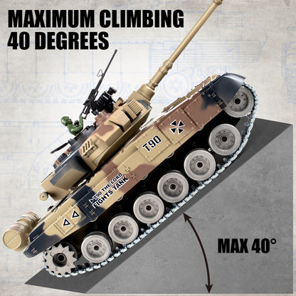 1:18 Yellow Alloy Metal Russia T90 RC Tank 819Pro