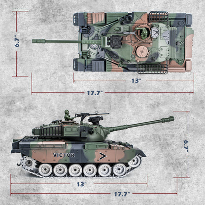 1:18 Green Alloy Metal US M60 RC Tank 825Pro