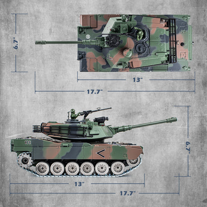 1:18 Green Alloy Metal M1A2 RC Tank 817Pro