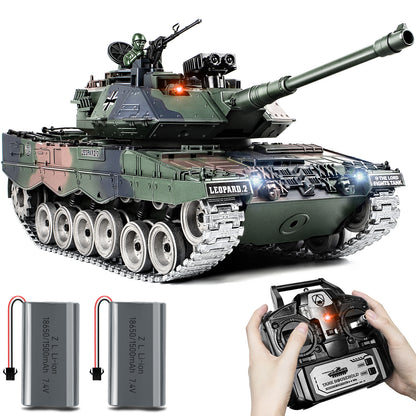 1:18 Green Alloy Metal German Leopard II RC Tank 822Pro
