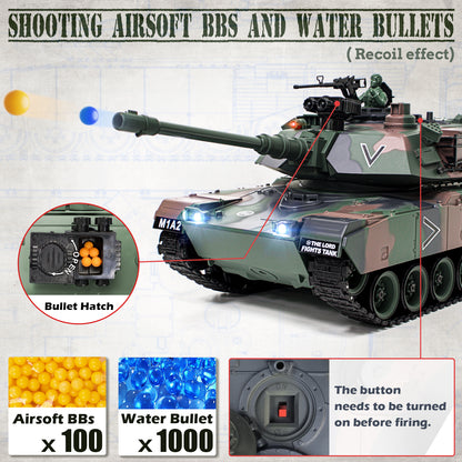 1:18 Green US M1A2 Battle RC Tank 817