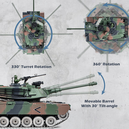 1:18 Green Alloy Metal M1A2 RC Tank 817Pro