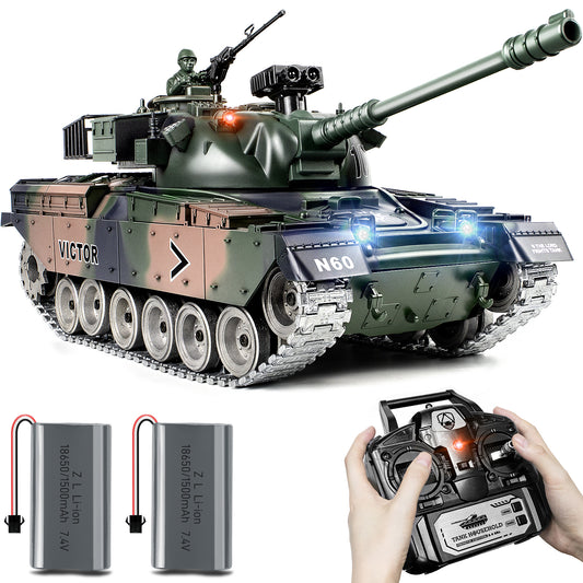 1:18 Green Alloy Metal US M60 RC Tank 825Pro