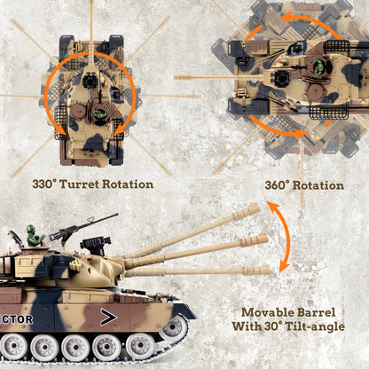 1:18 Yellow Alloy Metal US M60 RC Tank 824Pro