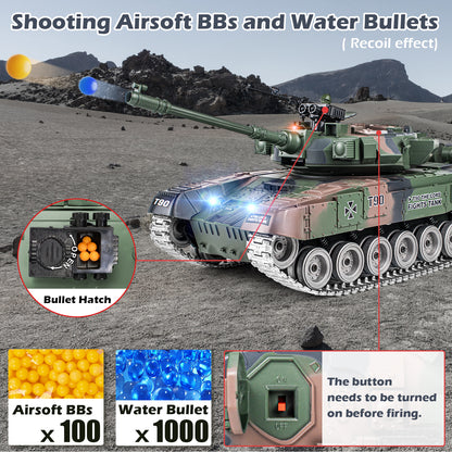 1:18 Green Alloy Metal Russia T90 RC Tank 818Pro